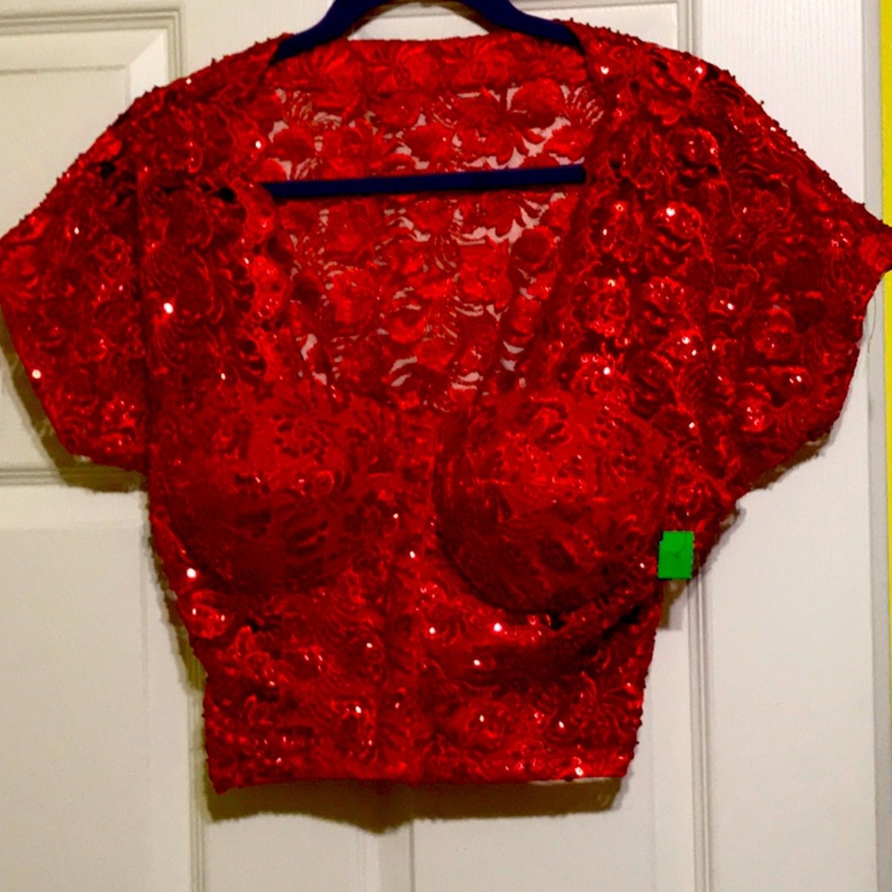 Red sequin bustier